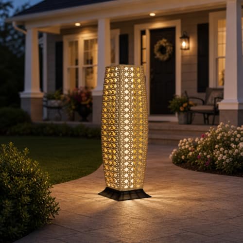 2 Piece Outdoor Floor Lamp Solar Lantern (2 Count)