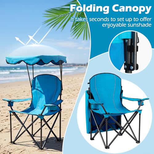 Camping Chair with Canopy Shade