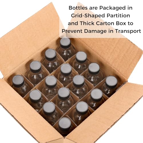 16 Pack 2 oz Small Clear Glass Bottles w (16 Count)
