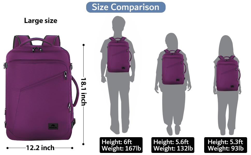 Purple Carry on Backpack for Women