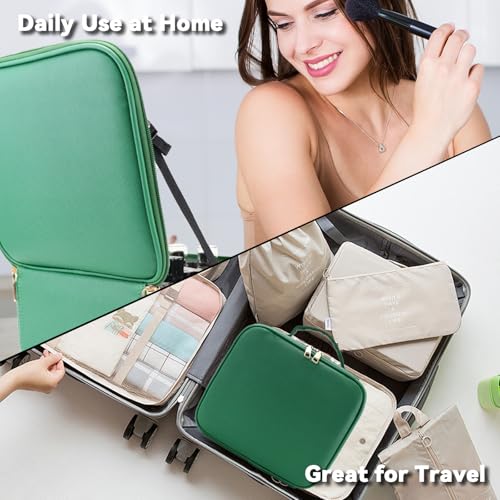 Travel Makeup Bag with LED Mirror and 10x magnifying glass with 3 Lighted Settings