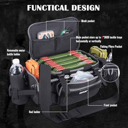 Fishing Tackle Bag with 4 3600 Tackle Boxes