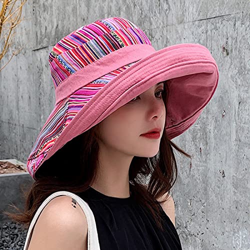 Women Summer Wide Brim Sun Hat Bucket Fishing Hats UV Protection