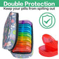 Weekly Travel Pill Organizer 2 Times a Day AM PM Rainbow Pill Box