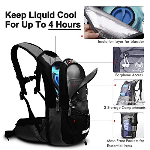 Insulated Hydration Backpack Pack with 3L BPA Free Leak Proof Water Bladder