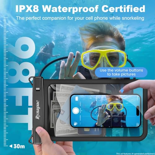 Large Waterproof Phone Pouch Up to 10" (2 Count)