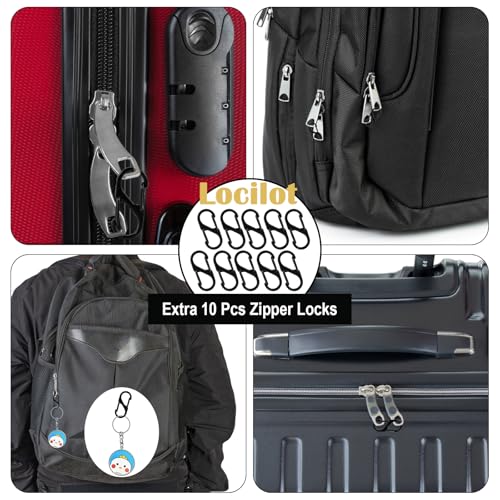 5pcs TSA Approved Luggage Locks with 10pcs Zipper Locks (5 Count)