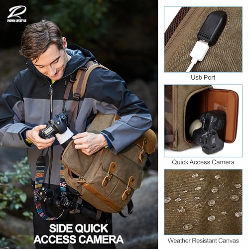 Khaki Professional Camera Backpack
