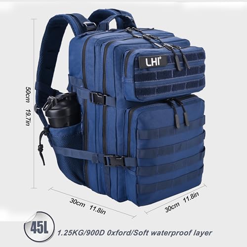 Military Tactical Backpack for Men and Women 45L Army 3 Days Assault Pack Bag Large Rucksack with Shoe Compartment