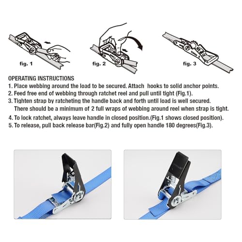 8 Pack Ratchet Tie Down Straps (8 Count)
