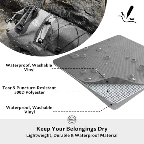 5/10/25/30/40L Waterproof Dry Backpack & Phone Case- Large Floating Dry Bag for Kayaking, Travel, Hiking, Fishing, Camping, Motorcycles & Beach, Heavy-Duty Roll Top Men/Women (Grey)