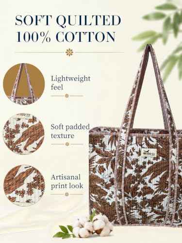 100% Cotton Quilted Tote Bag For Women