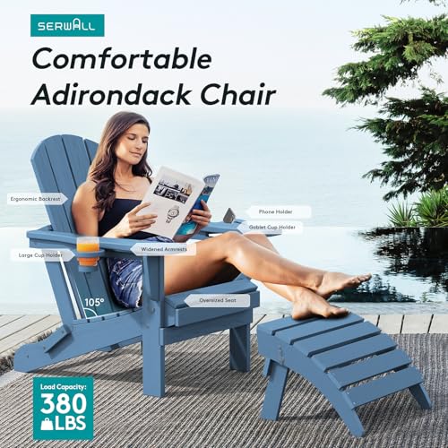 Outdoor Adirondack Chair Set of 6 with 2 Cup Holders (6 Count)