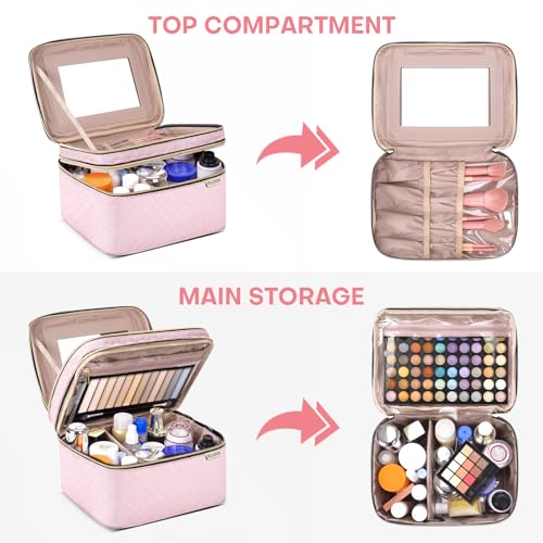 Double Layer Travel Makeup Bag Women