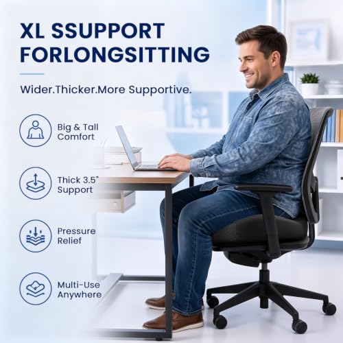Seat Cushion XL Large Memory Foam Cushion for