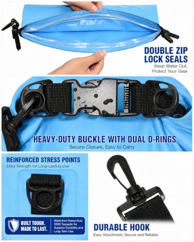 Waterproof Dry Bag with Double Zip (3 Count)
