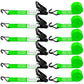 6 Pack 2 inch Ratchet Straps Heavy Duty J Hook 2 in x 15ft with Strong Ratcheting (6 Count)