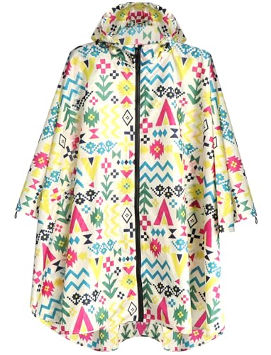 Waterproof Rain Poncho for Women Packable Hooded Raincoat with Pocket