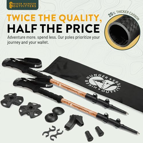 100% Carbon Fiber Trekking Poles by USA Brand