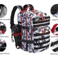 Military Tactical Backpack for Men and Women 45L Army 3 Days Assault Pack Bag Large Rucksack with Molle System Black and White with Red