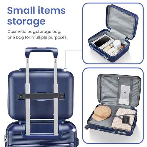 4 Piece Expandable Hardshell Pink Luggage Sets with Spinner Wheels (3 Set)