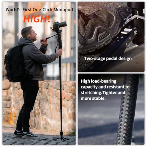 One Click Lifting Carbon Fiber Monopod