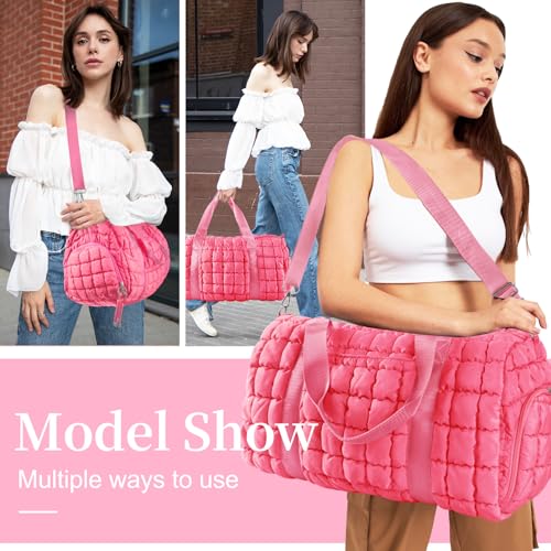 Quilted Travel Duffle Bag Gym Bag for Women