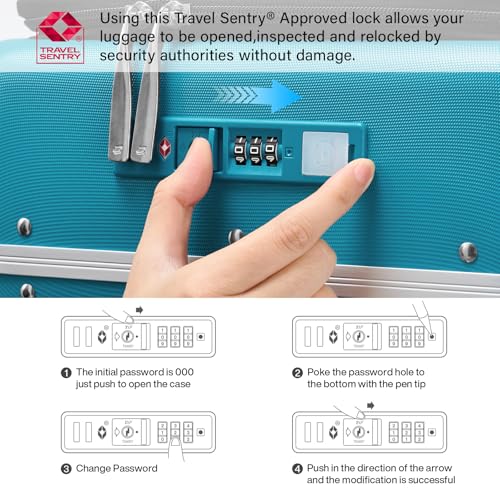 24 Inch Checked Luggage with Cup Holder and USB Ports
