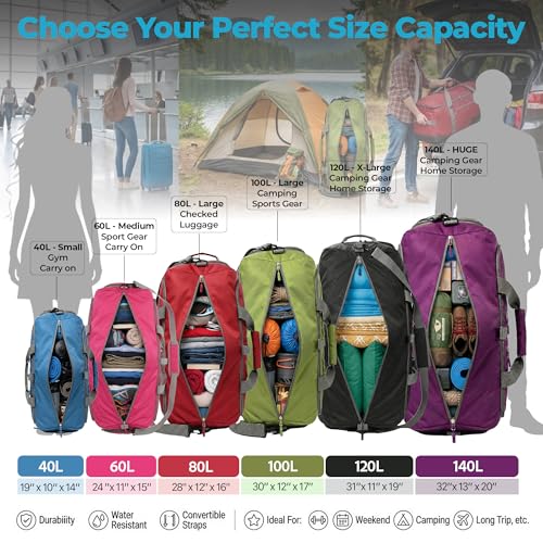 Travel Duffle Bag for Women & Men. Extra Large Foldable Duffel Bags