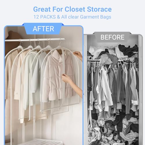 Garment Bags for Hanging Clothes 24'' x 60'' (12 Count)