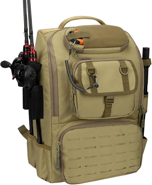 Fishing Backpack with Rod Holders,40L Large Water-resistant Fishing Tackle Bag with Cooler,Tackle Box Backpack