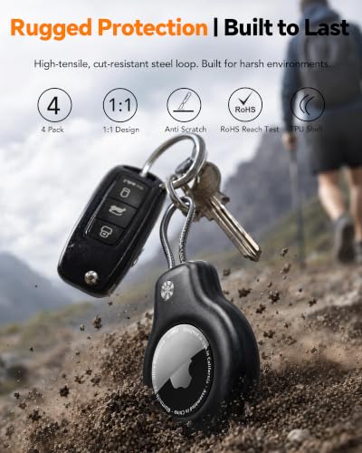 for AirTag Holder Keychain (4 Count)