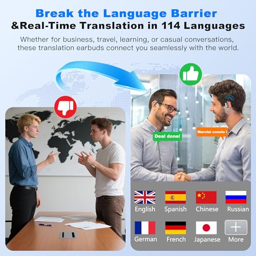 AI Translation Earbuds Real Time (2 Count)