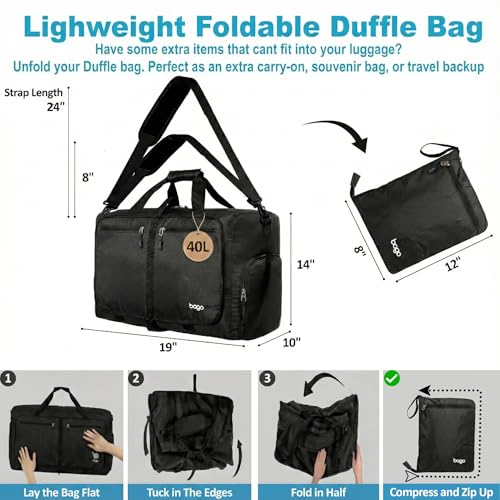 Travel Duffle Bag for Women & Men. Medium Duffel Bag for Traveling