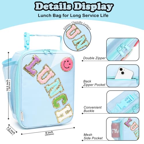 Lunch box Insulated Soft Bag Mini Cooler Back to School Thermal Meal Tote Kit With Buckle and Mesh Side Pocket for Girls
