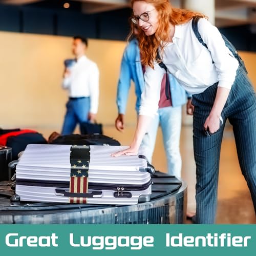 Luggage Straps for Suitcases Travel Belt Accessories Luggage Connector Identifiers Over Handle with Buckle Unique Nylon Adjustable Strap for Sleeping Bag Car Seat Flag (2 Count)