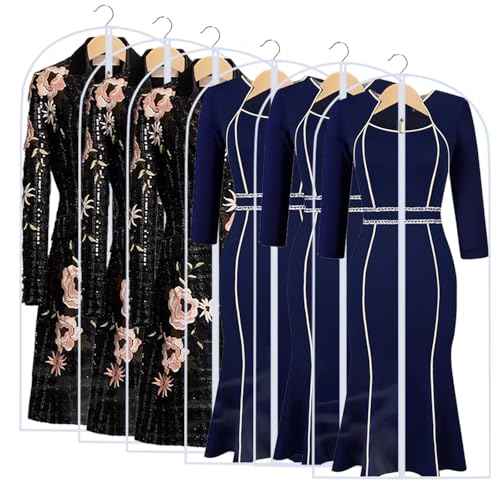 All Clear Garment Bags for Hanging Clothes (6 Count)