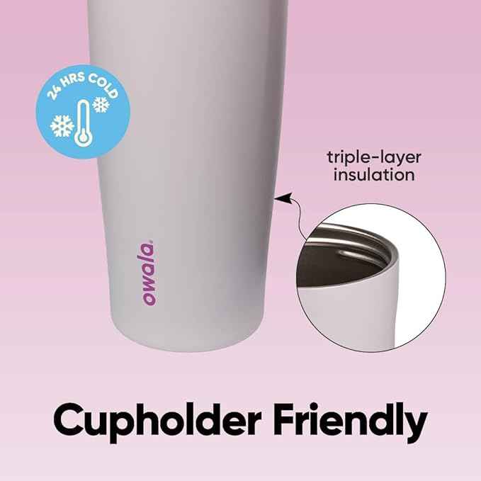 Owala FreeSip Sway Insulated Stainless Steel Water Bottle with Two-Way Spout, Built-In Straw and Bucket Handle, Made for Travel, School, and Sports, 30oz, BPA Free, Leak Proof, Dreamy Field