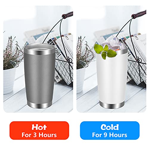 20oz Tumbler with Lid and Straw Stainless Steel Tumbler Cup Bulk Vacuum Insulated Double Wall Travel Coffee Mug Powder Coated Coffee Cup (6 Count)