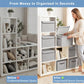 Linen Fabric Foldable Storage Cube Bin Organizer Basket with Flip (4 Count)