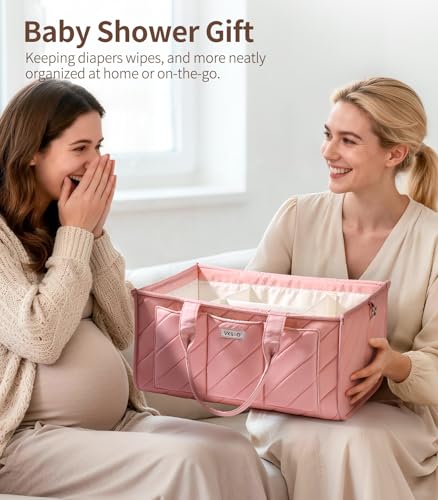 Pink Diaper Caddy Organizer