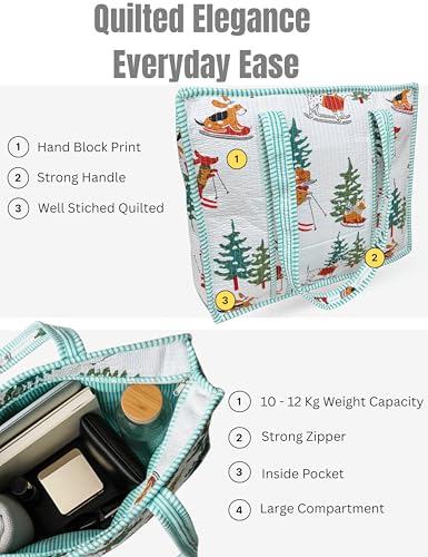 100% Cotton Quilted Tote Bag For Women