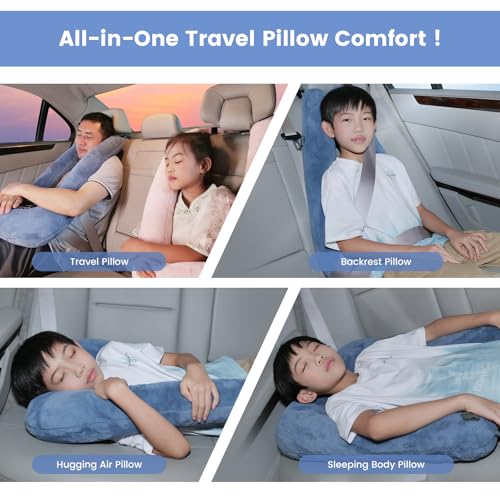 Inflatable Car Pillow for Kids & Adults