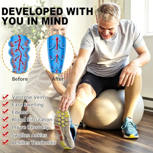 2 Pairs Zipper Compression Socks for Women & Men