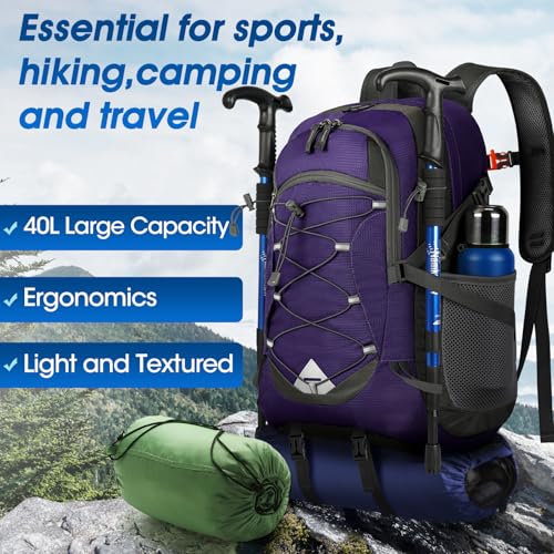 Hiking Backpack 40L Packable Lightweight Camping Daypack Men Women