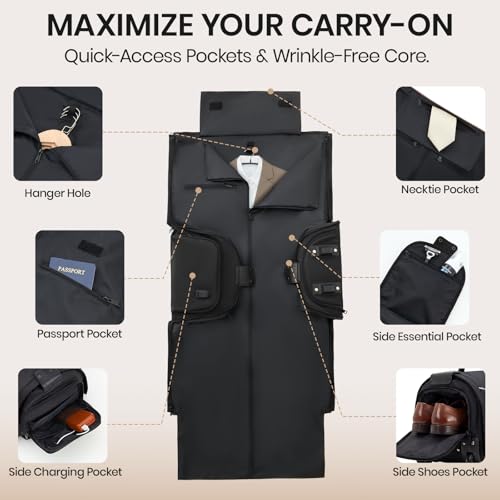 Carry On Rolling Garment Bag with Wheels