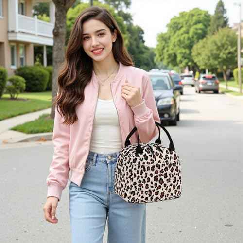 Lunch Bag for Women Men Cute Corduroy Lunch Tote Bags Reusable Insulated Lunch Box Large Capacity Reusable Insulated Cooler for Work Picnic or Travel