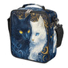 Blue White Cat Kids Lunch Box for Girls Boys Reusable Insulated Lunch Bag for Kids Toddler Thermal Cooler Spacious Lunchbox with Shoulder Strap Lunchbag for School Work Picnic (A05:Cat)