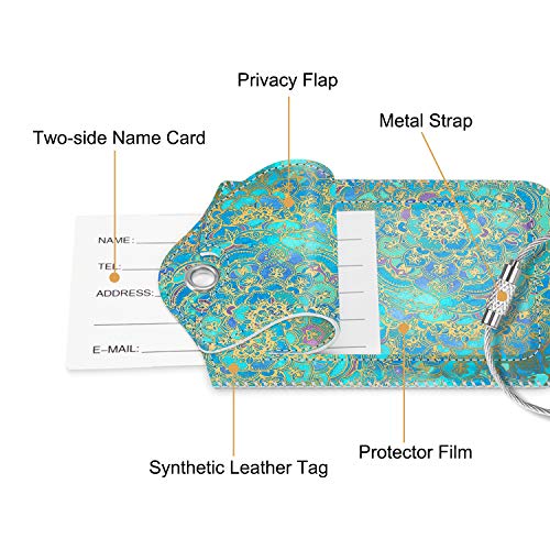 Luggage Tags Privacy Cover ID Label for Travel Bag Suitcase (2 Count)