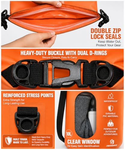Waterproof Dry Bag with Double Zip (3 Count)